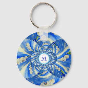 オーキッド水の色絵画のClouds Mandala キーホルダー