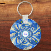 オーキッド水の色絵画のClouds Mandala キーホルダー (正面)