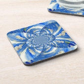 オーキッド水の色絵画のClouds Mandala コースター (左側)