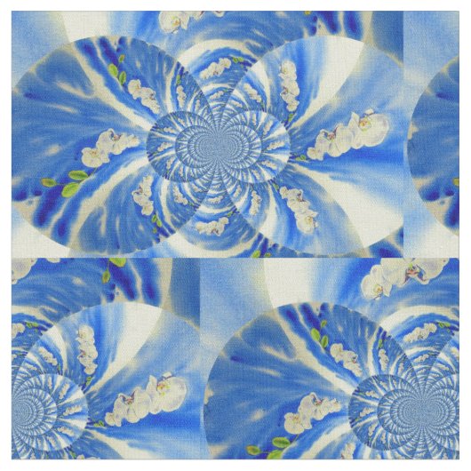 オーキッド水の色絵画のClouds Mandala ファブリック (クローズアップ)