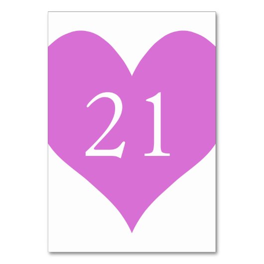 オーキッド番号付きハート テーブルナンバー (正面)