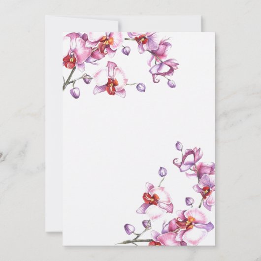 オーキッド結婚式招待状 招待状 (裏面)