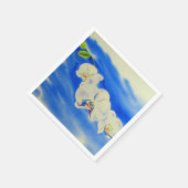 オーキッド絵画水の色's，風，雲 スタンダードカクテルナプキン (角)