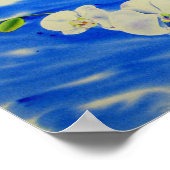 オーキッド絵画水の色's，風，雲 ポスター (角)