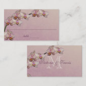 オーキッド美しいパープル座席表 プレイスカード (正面/裏面)