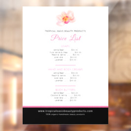 オーキッド美しい製品価格表ピンク ウィンドウサイン