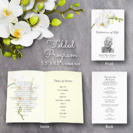 オーキッド葬儀プログラムお祝い・オブ・ライフ チラシ