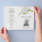 オーキッド葬儀プログラムお祝い・オブ・ライフ チラシ (手)