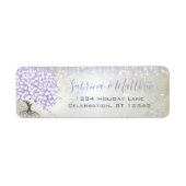 オーキッド赤面ハートリーフツリー薄紫差出人住所 ラベル (正面)