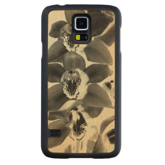 オーキッド赤面パネルIV CarvedメープルGalaxy S5スリムケース (裏面)