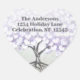 オーキッド赤面ラベンダーハートリーフ結婚ツリーズシール ハートシール
