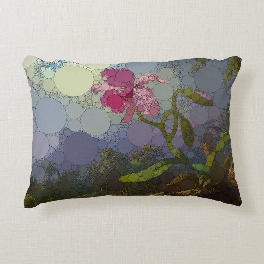 オーキッド・アフター・ヘードの2羽のハミングバード アクセントクッション (正面)