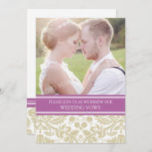 オーキッド タン フォト ウェディング ヴォウ リニューアル 招待状 (正面/裏面)