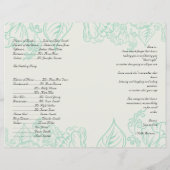 オーキッド&ティール（緑がかった色）ボヘミアンフラワーズ結婚式 プログラム (裏面)