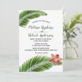 オーキッド&パームリーフトロピカル結婚フローラの巣 招待状 (スタンド正面)