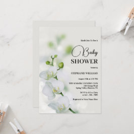 オーキッド フラワー ブルーム ベビー シャワー 招待状