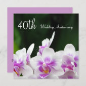 オーキッド 40周年 結婚記念日 招待状 (正面/裏面)