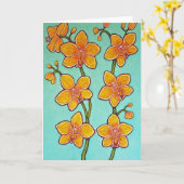 オーキッドAzure Bliss Iグリーティングカード カード (黄色い花)