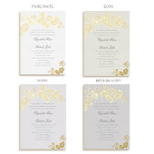 オーキッフォーマルドクラシックヘイルームベージュ色アー結婚ト 箔招待状