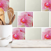 オーキッモダンクピンクの花 タイル