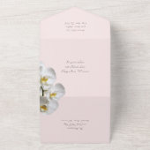 オーキッ淡い色のクピンク彼女の誕生日パーティー オールインワン招待状 (外側)