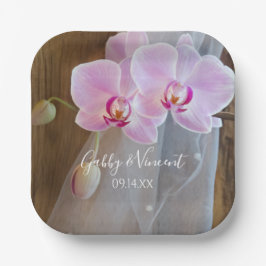 オーキッ素朴ドエレガンスカントリー結婚ズ ペーパープレート