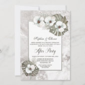 オーキッ結婚トの後のパーティー写真 招待状 (正面)