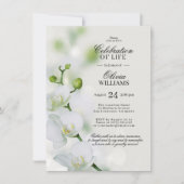 オーキフェミニンッドホワイトお祝いオブ・ライフ |写真 招待状 (正面)