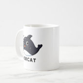 オーキャットおもしろいキャットオルカプン コーヒーマグカップ (正面左)