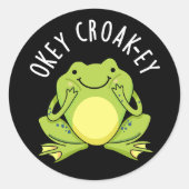 オーキークロークイおもしろいーフロッグプンダークBG ラウンドシール (正面)