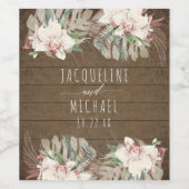 オーキ素朴エレガントッドフローラビーチデザー結婚ト ワインラベル (シングルラベル)