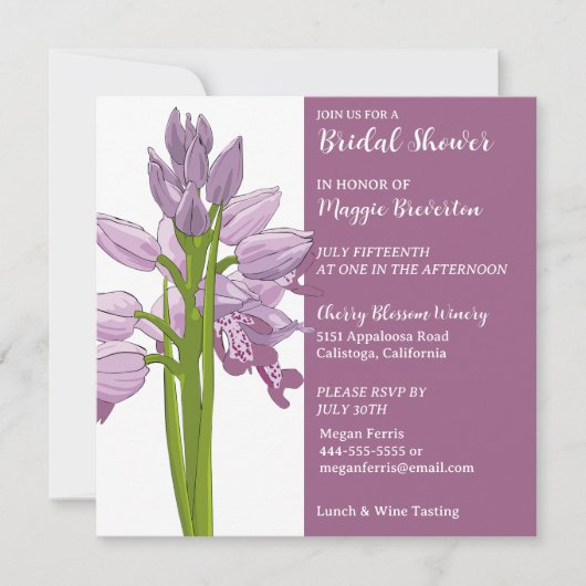 オーキ絵を描ッドブライダルシャワーの招待 招待状 (正面)