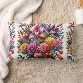 オーキ鮮やかッド&ダリアフローラ ランバークッション (ブランケット)