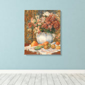 オーギュストルノアールスティルライフ花とげのある梨 キャンバスプリント (インサイチュ (ウッドフロア))