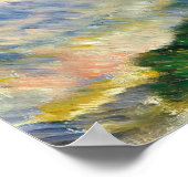 オーギュストルノアール海と崖 ポスター (角)