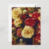 オーギュストルノアール-バラの花束。 ポストカード (正面/裏面)