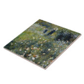 オーギュストルノアール – 庭に日傘を持つ女性 タイル (側面)