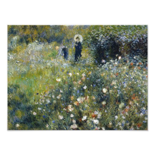オーギュストルノアール – 庭に日傘を持つ女性 フォトプリント (正面)