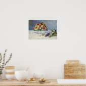 オーギュストルノアール – 桃と葡萄を持つ静物詩 ポスター (キッチン)