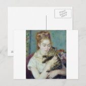 オーギュストルノアール – 猫を飼った女性 ポストカード (正面/裏面)