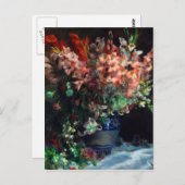 オーギュストルノアール-花瓶のグラディオリ ポストカード (正面/裏面)