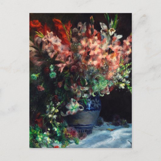 オーギュストルノアール-花瓶のグラディオリ ポストカード (正面)