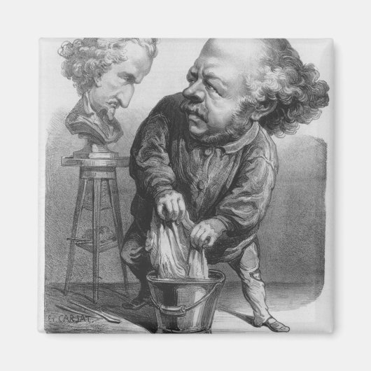 オーギュスト・プレオール(1809-79)、「ル・ボウ」の戯画 マグネット (正面)