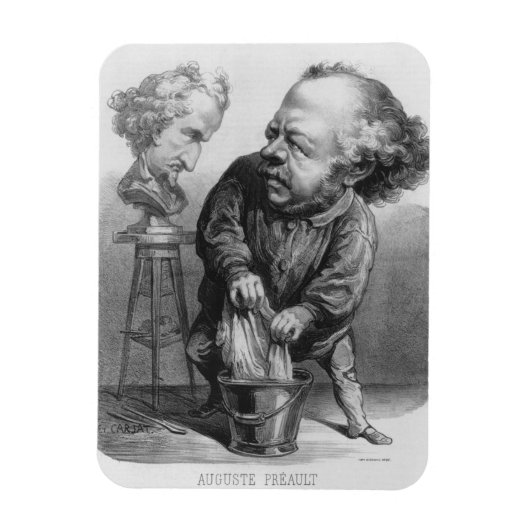 オーギュスト・プレオール(1809-79)、「ル・ボウ」の戯画 マグネット (縦)