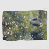 オーギュスト・ルノアールの庭に日傘を持った女性 ゴルフタオル (横)