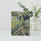 オーギュスト・ルノアールの庭に日傘を持った女性 ポストカード (スタンド正面)