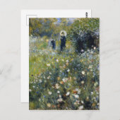 オーギュスト・ルノアールの庭に日傘を持った女性 ポストカード (正面/裏面)