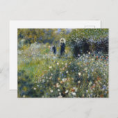 オーギュスト・ルノアールの庭に日傘を持った女性 ポストカード (正面/裏面)