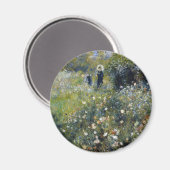 オーギュスト・ルノアールの庭に日傘を持った女性 マグネット (正面/裏面)