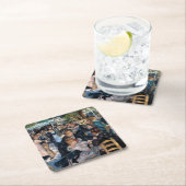 オーギュスト・ルノアール・ムーランデラガレットでのボール スクエアペーパーコースター (インサイチュ)